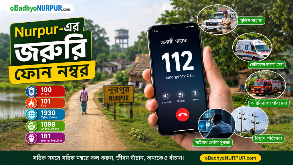 Nurpur-এর জরুরি ফোন নম্বর: Police, Ambulance, Fire, Cyber Crime ও আরও গুরুত্বপূর্ণ Helpline | Nurpur Emergency Helpline Numbers